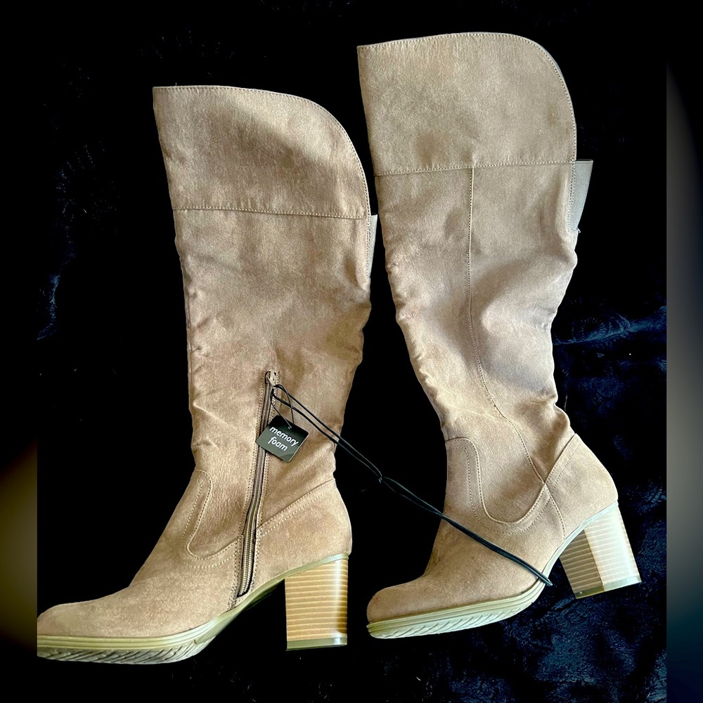 A.N.A. ESPANA KNEE HIGH SAND BOOTS 8.5 Brand New!